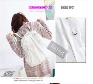 NEW Korea Fashion Vintage Dual use shoulder bag backpack cute Leather 