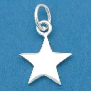  5 Pointed Star Charm Sterling Silver 12mm