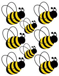each large bee measures 3 5 each small be measures 2 5