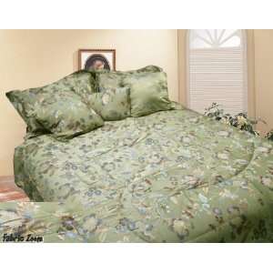  7pcs King Green Jacquard Comforter Bed in a Bag Set: Home 