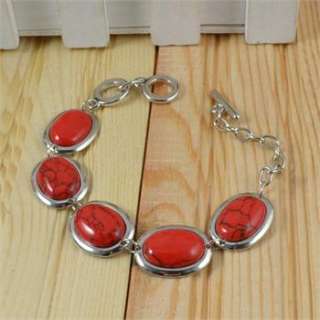 Vintage Tibetan Silver Exotic Red Turquoise Necklace Pendant Earring 