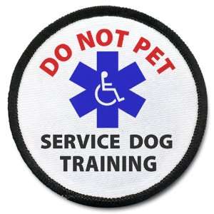   DO NOT PET Black Rim Service Dog 4 inch Sew on Patch 
