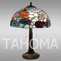 New Tiffany Style Stained Glass Dragonfly and Tulips Table Lamp Free 