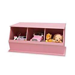 Three Bin Stackable Storage Cubby in Pink  Overstock