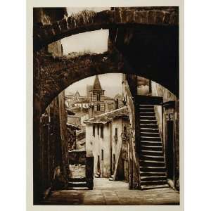 1925 Via Bella Vista Street Viterbo Italy Photogravure 