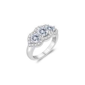  1.68 Cts Diamond Three Stone Ring in 14K White Gold 3.0 