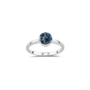  1.46 1.55 Cts London Blue Topaz Ring in 14K White Gold 5.0 
