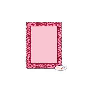  Masterpiece Pink & Red Damask Letterhead   8 1/2 X 11 