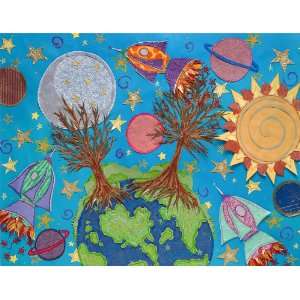  Star Ship Earth Collage Canvas Art: Home & Kitchen