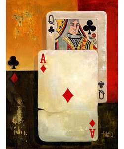 Poker Queen Extra Large Canvas Wall Art  Overstock