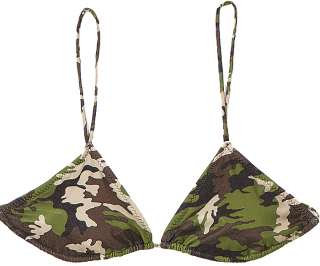   Woodland Camouflage Military Swimwear Camo Tankini String Bikini Top