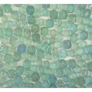   Aqua Circles Glossy & Iridescent Glass Tile   14255