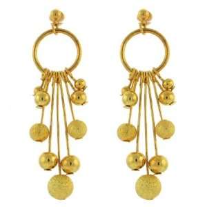  Gold Tone Ball Chandelier Earrings Jewelry