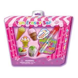  Fun Eraser Set Zoo Includes 4 Erasers Pencil and Pad: Toys 