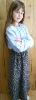   navy blue floral corduroy cotton modest 12 skirt no slits NEW  