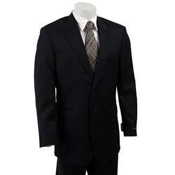 IZOD Mens Navy Wool 2 button Suit  Overstock