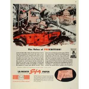 1945 Ad La Monte Safety Paper Money Fraud Counterfeit Freight Train 