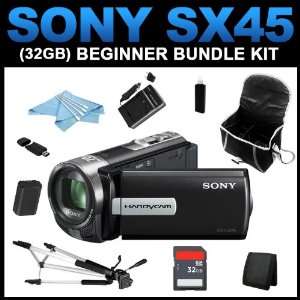  Sony DCR SX45 Handycam Camcorder (Black) (32GB Beginner 
