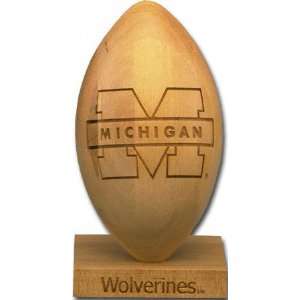  Michigan Wolverines Split 5/16 Scale Laser Engraved Wood Football 