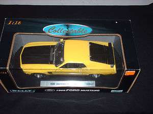 Welly 1:18 diecast car: 1969 Ford Mustang, yellow (new in package 