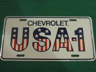 CHEVROLET USA 1 LICENSE PLATE AMERICAN FLAG SIGN L97  