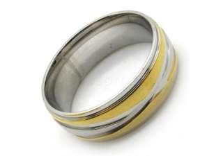 Mens gold silver party love weding finger ring stainless steel gift 