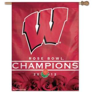 Wisconsin Badgers 2012 Rose Bowl Champions 27x 37 Vertical Flag 