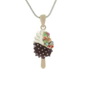 iClovers Enamel Collections Chocolate Vanilla Ice Cream and Cone with 