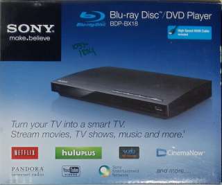 Sony BDP BX18 Blu ray / DVD Player 027242836471  