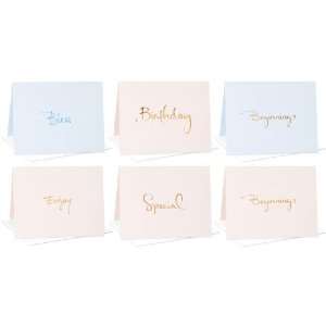  Assorted Box Set of 6 Blank Note Cards: Enjoy, Bless 