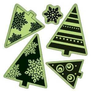  Inkadinkaclings Rubber Stamps That Cling, Holiday Trees 