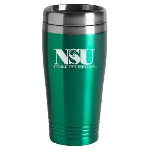 Norfolk State University   16 ounce Travel Mug Tumbler   Green:  