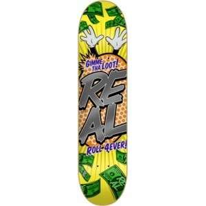  Real Gimme Tha Loot Yellow Skateboard Deck   7.75 x 32 