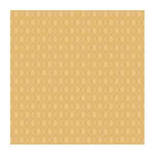   Outlined Mini Harlequin Prepasted Wallpaper, Tan/Gold/Metallic Gold