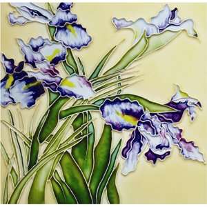  Bundle Blue Garden Flowers 8x8x0.25 inches Hand Painted 