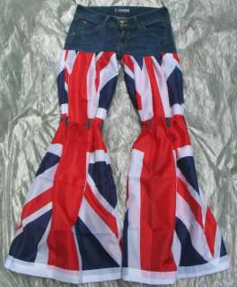 Size  27/US 4 New Custom Union Jack British flag Hudson jeans pants 