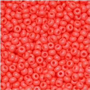  Czech Seed Beads 11/0 Opaque Bright Coral (45 Grams) Arts 
