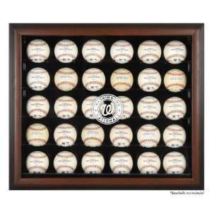 Brown Framed 30 Ball Case (nationals Logo) (bh 30)   Acrylic Baseball 