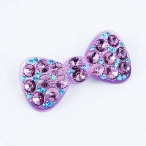  Light purple bow hair pin with crystal: Everything Else