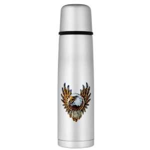  Large Thermos Bottle Bald Eagle with Feathers Dreamcatcher 