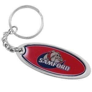 Samford Bulldogs Domed Oval Keychain 