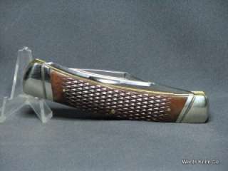   Colt 175th Anniversary Large Moose Knife  Checkered Brown Handle CT372