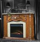 Honey Walnut/Marble Electric Heater Fireplace  