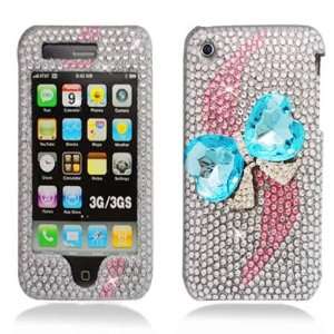 Rhinestones Shield Protector Case for Apple iPhone 3G & 3GS, 3D Ribbon 