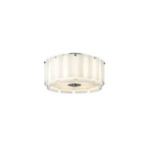   Light Semi Flush Mount in Polished Chrome with White wClear Edge glass