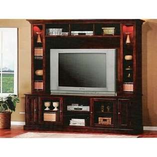 Coaster New merlot oak finish wood wall unit with optional hutch with 