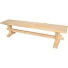 International Concepts Unfinished Solid Wood Trestle Bench
