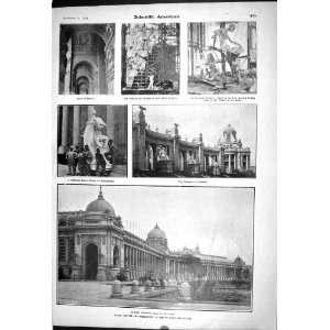   American St. Louis Exposition Ionic Colonnade Statues Portico Home