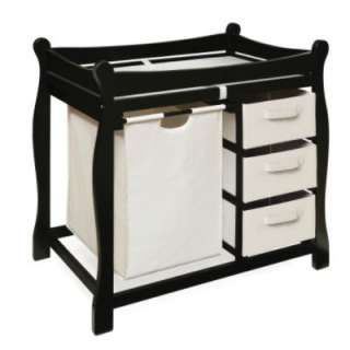 Black Sleigh Style Changing Table  Badger Basket Baby Furniture 