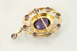 Antique Victorian 15ct 15k 15 Carat Gold Amethyst Seed Pearl Blossom 